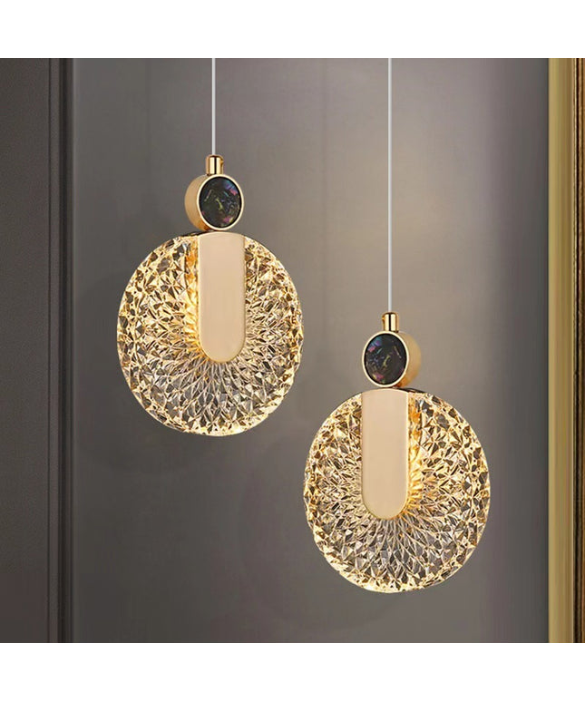 Light Luxury Bedroom Bedside Chandelier Modern Minimalist Long Line Small Droplight