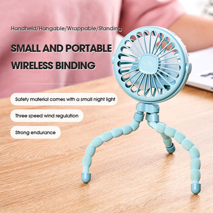 Multi-Functional Mini Fan – USB Rechargeable with Flexible Tripod Legs