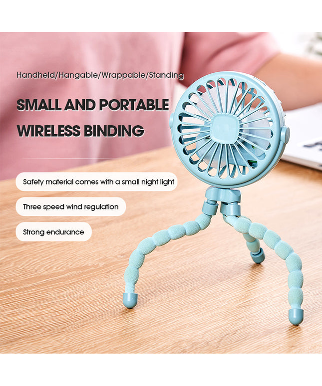 Multi-Functional Mini Fan – USB Rechargeable with Flexible Tripod Legs