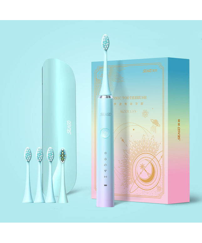 Rechargeable Electric Toothbrush with 5 Modes – 4 Brush Heads &a Travel Case