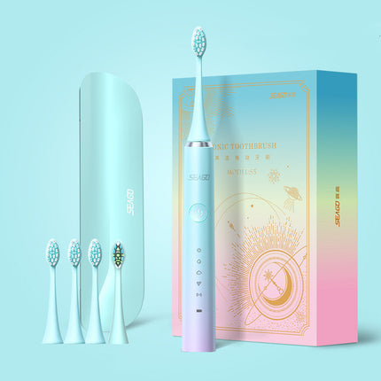 Rechargeable Electric Toothbrush with 5 Modes – 4 Brush Heads &a Travel Case