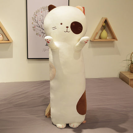 Long Cartoon Cat Weighted Hug Pillow – Stress Relief Plush, 60/80/100cm