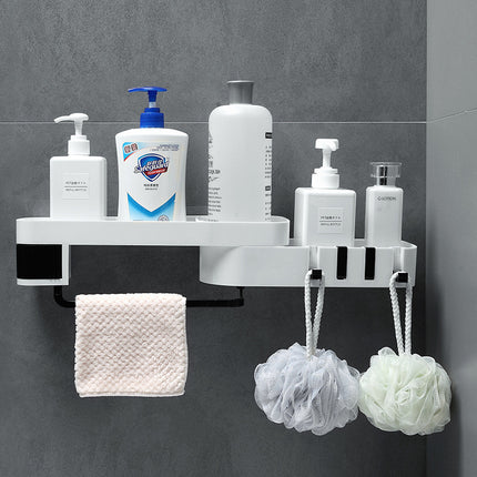 🧺 Double-Layer Corner Storage Rack – Modern Bathroom & Home Organiser