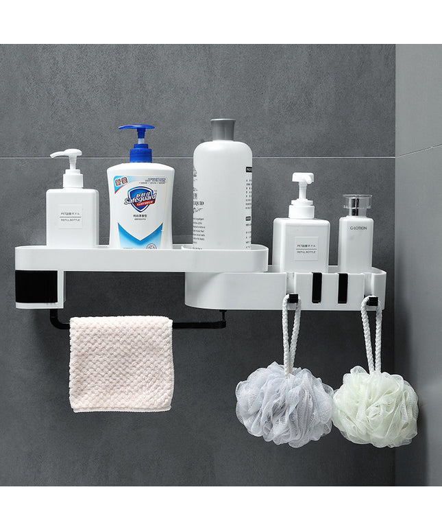 🧺 Double-Layer Corner Storage Rack – Modern Bathroom & Home Organiser