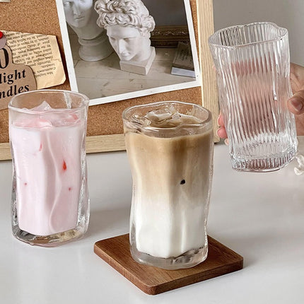 Irregular Glass Tumbler | Modern Twist Drinking Glass 275ml
