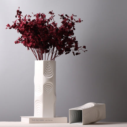 Nordic Geometric Ceramic Vase – Square & Hexagon Minimalist Design