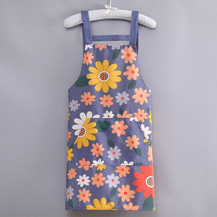 Anti-Fouling Canvas Kitchen Apron with Hand Wipe Panels – One Size | 4 Designs (Love & Sunflower)
