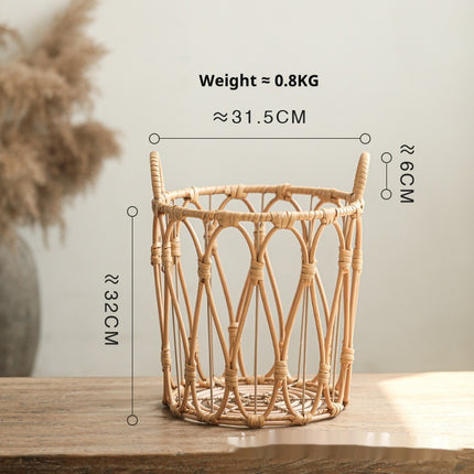Rattan Laundry Basket Open Weave Woven Storage Basket