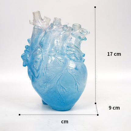 Realistic Heart Vase | Transparent Resin Anatomical Décor