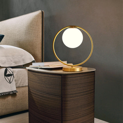 Planet-Inspired Loop & Pendant Table Lamp – Antique Bronze or Black | 30×32cm