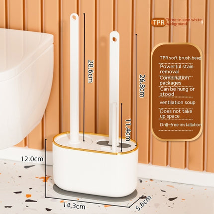 Wall-Mounted Silicone Toilet Brush | Flexible No Dead Angle Cleaning – Ikeame