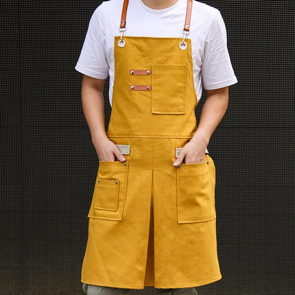 Utility Apron with Pockets – Full Body | Gardening & Kitchen | Yellow, Black, Green, Brick