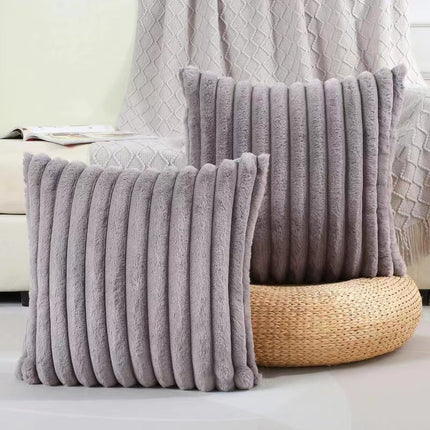 Green Corduroy Cushion Cover | Plush Vertical Stripe Pillow Cover