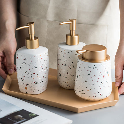 Nordic Ceramic Bathroom Hand Sanitizer Storage Bottle