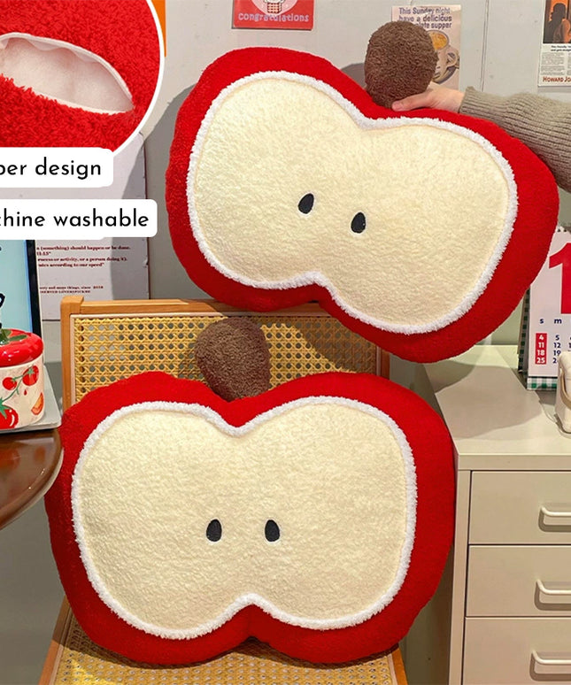 Apple Cushion Plush Support Pillow 50x40cm | Cute & Cosy Home Decor