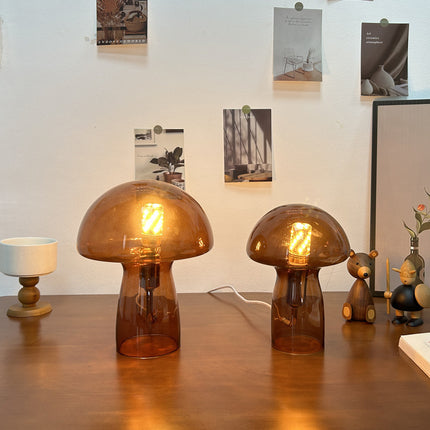 Mushroom Glass Retro Table Lamp – Decorative European Style Lighting | Ikeame