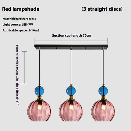 Danish Designer Glass Sphere Droplight – Luxury Pendant Light (Single or 3-Head, 4 Colours)