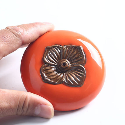 Persimmon Ceramic Incense Burner – Chinese Style Indoor Décor | Ikeame