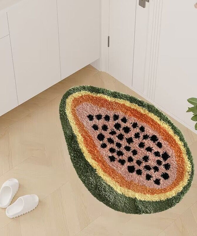 Papaya Fruit Shaped Absorbent Bathroom Mat (48 × 65 cm)