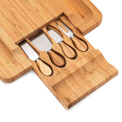 Bamboo Cutting Board with Knife Drawer | Multifunction Kitchen Board