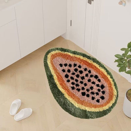 Papaya Fruit Shaped Absorbent Bathroom Mat (48 × 65 cm)