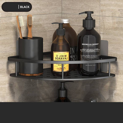 Aluminium Wall Shelf – Black & Silver Bathroom Storage | Ikeame