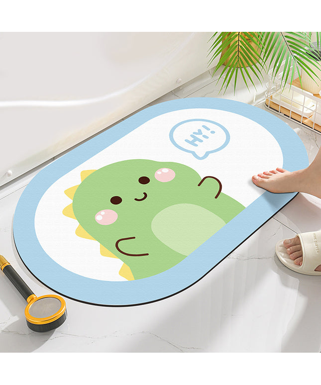 Cute Cartoon Ellipse Door & Bath Mat (40 × 60 cm)