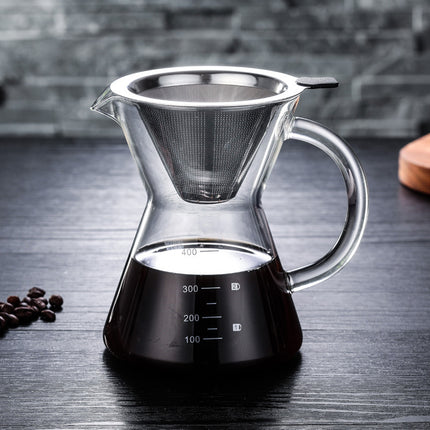 Glass Drip Brew Coffee Pot ☕ – 400ml, Rounded or Triangular