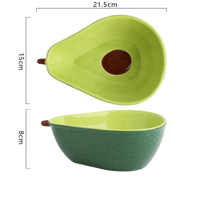 Avocado-shaped ceramic salad bowl
