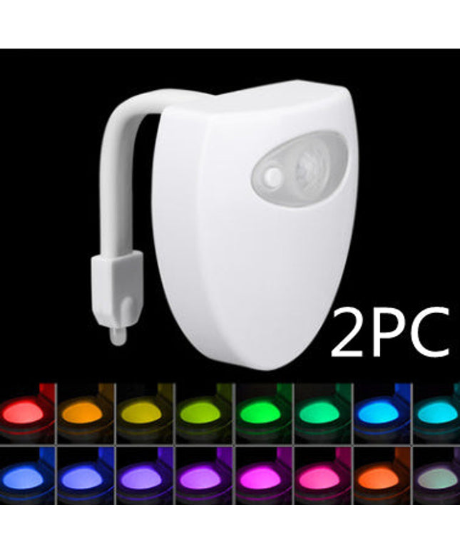 16 Colour LED Toilet Night Light – Pack of 2 | Motion-Activated