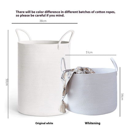 Cotton Rope Storage Basket - Large Woven Organiser in 9 colours (single or set)