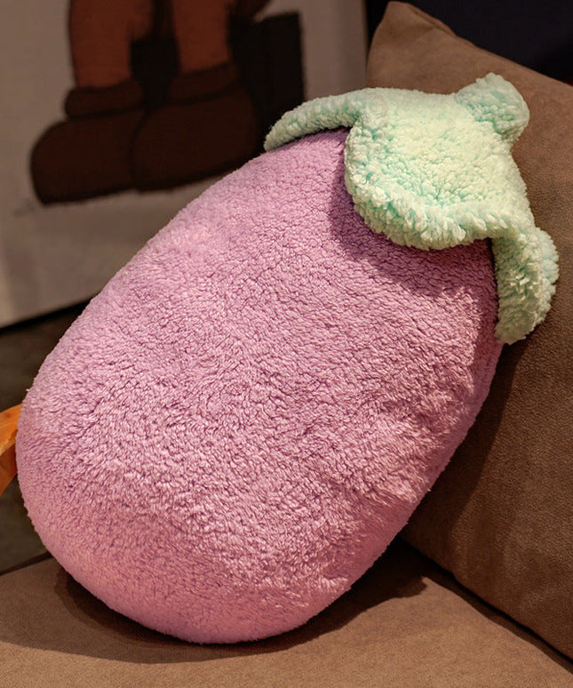 Novelty Plush Cushion | Cute Fruit & Vegetable Pillow 🍆