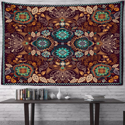Boho Tapestry Wall Hanging | Retro Illustration Decor
