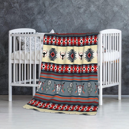 Bohemian Flannel Blanket | Tribal Pattern Cosy Throw