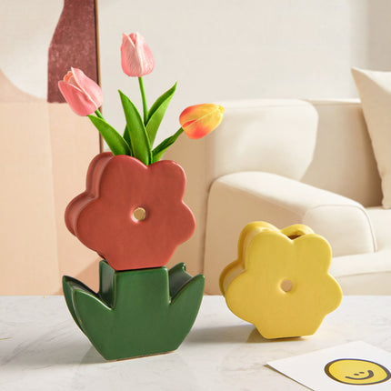 Stackable Flower Vase Set – Cute Ceramic Build-Your-Own Bloom