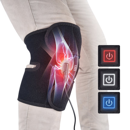 Electric Heated Knee Pad – Pain Relief Wrap with Hot/Cold Therapy (USB or Adapter Powered)