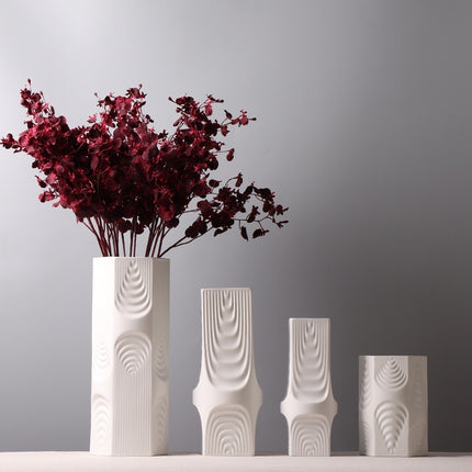 Nordic Geometric Ceramic Vase – Square & Hexagon Minimalist Design