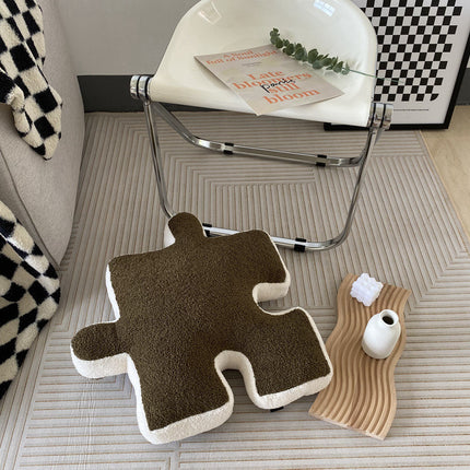 Puzzle Shape Cushion Plush Pillow | Scandinavian Decorative Cushion
