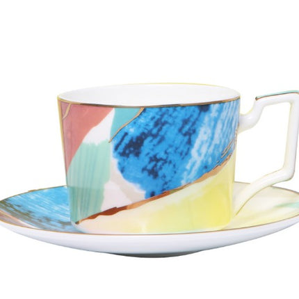Watercolour Dining and Tea Set with Gold Detailing | Bone China Tableware