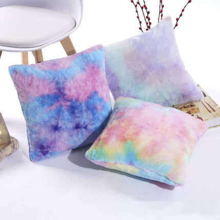 Rainbow Gradient Cushion Cover | Plush Tie-Dye Pillow 45x45