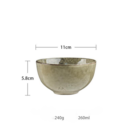 Retro Ceramic Tableware Set | Kiln Glaze Plates & Bowls