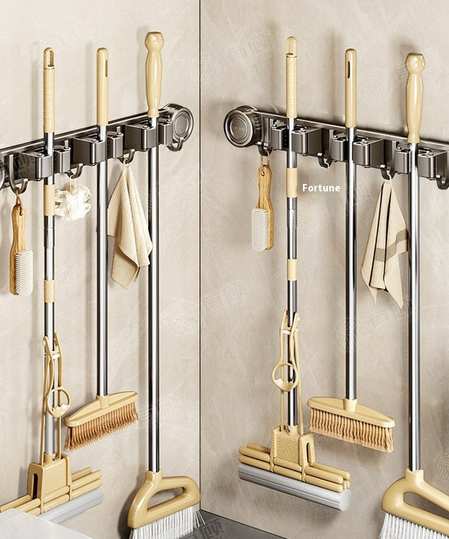 Bathroom Punch-free Broom Cleaning Tool Storage Rack