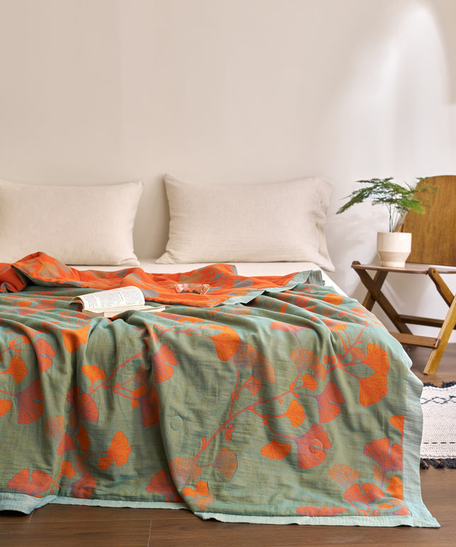 Cotton Summer Quilt | Reversible Jacquard Bedding Throw