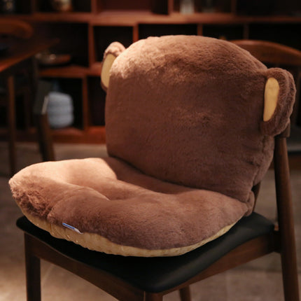 Cute Animal Seat Cushion with Backrest | Plush Chair Hugger