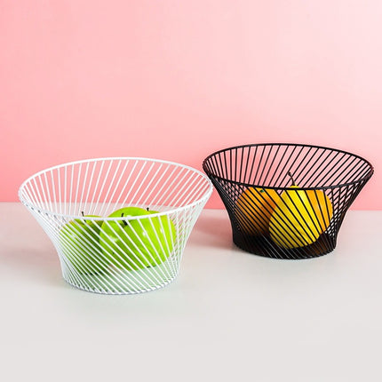 Wrought Iron Fruit Basket 🖤🤍 – Minimalist Black or White