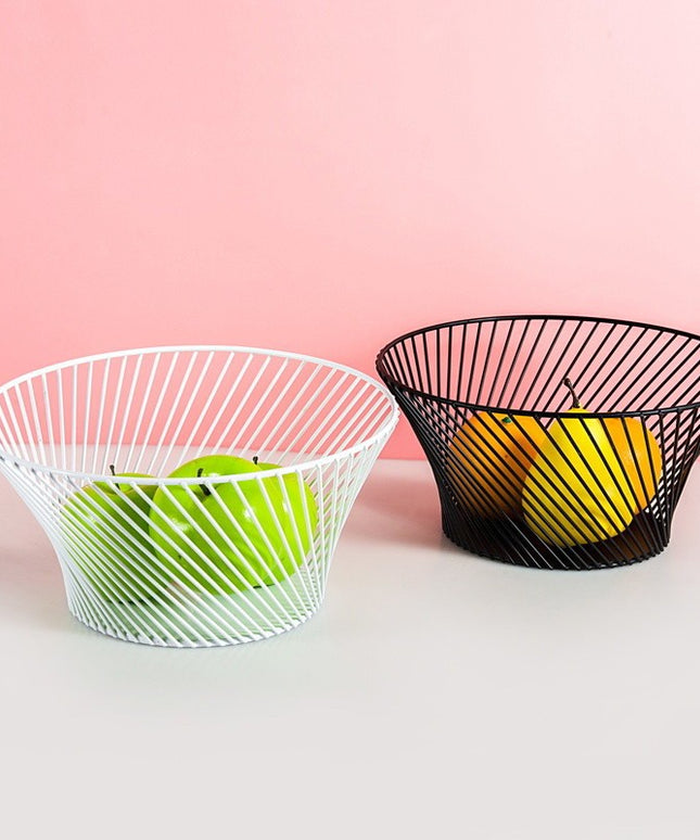 Wrought Iron Fruit Basket 🖤🤍 – Minimalist Black or White