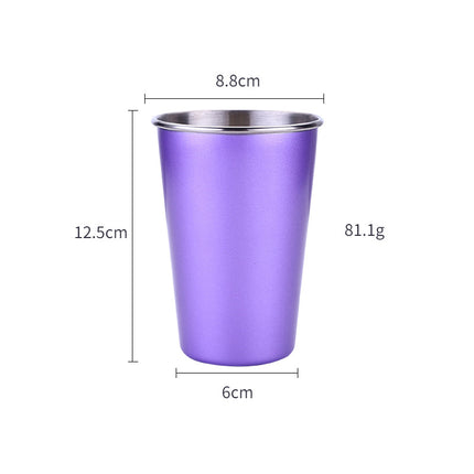 500ML Stainless Steel Travel Mug with Straw | Metallic Cup