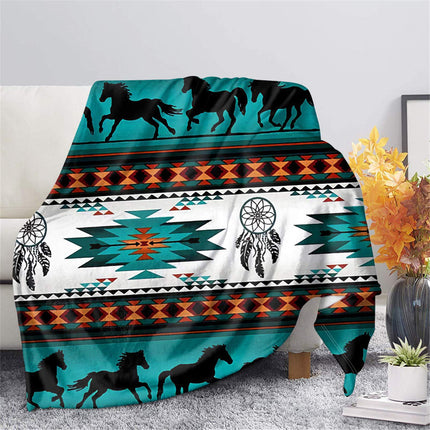 Bohemian Flannel Blanket | Tribal Pattern Cosy Throw