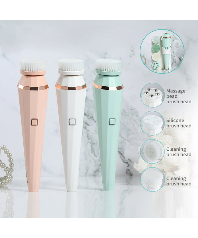4-in-1 Rechargeable Facial Cleansing Brush – Deep Cleaning & Skin Care Device