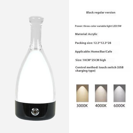 Portable Wine Decanter Lamp – LED Touch Dimming Light with Optional Leather Strap (8 Base Colours)
